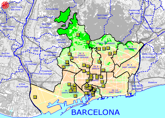 MAP OF MUSEUMS IN BARCELONA