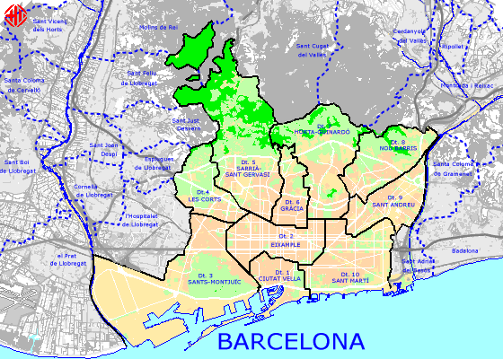 MAP OF BARCELONA