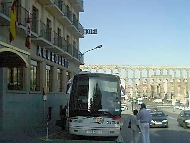 BOARDING THE BUS IN SEGOVIA