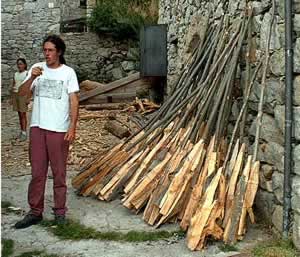 PINE TORCHES BEING READIED